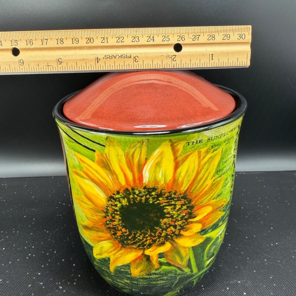 Certified International Sunflower Bee La Fleur Ceramic Canister Jar with Lid VTG - Picture 3 of 14